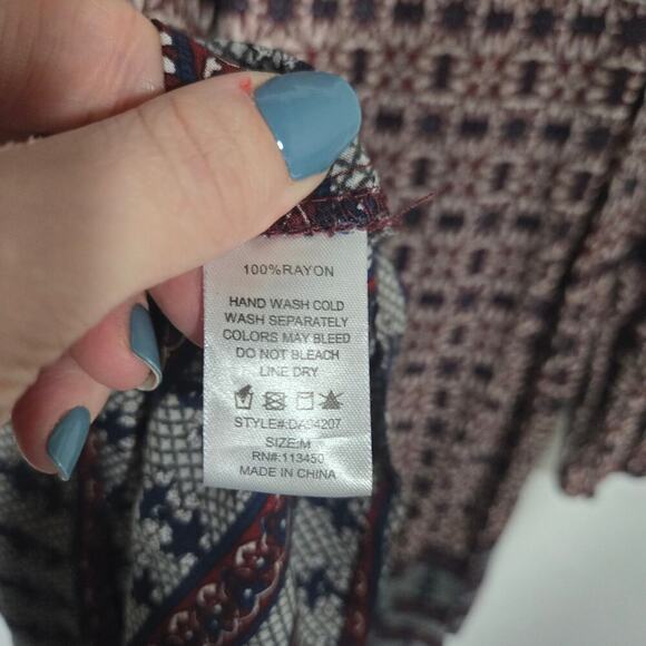 J. Roberts Multicolor Bohemian Crochet Trim Tassel Peasant Tunic Beaded Medium - Picture 10 of 12